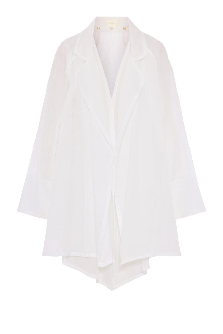 Atlas cotton coat in white