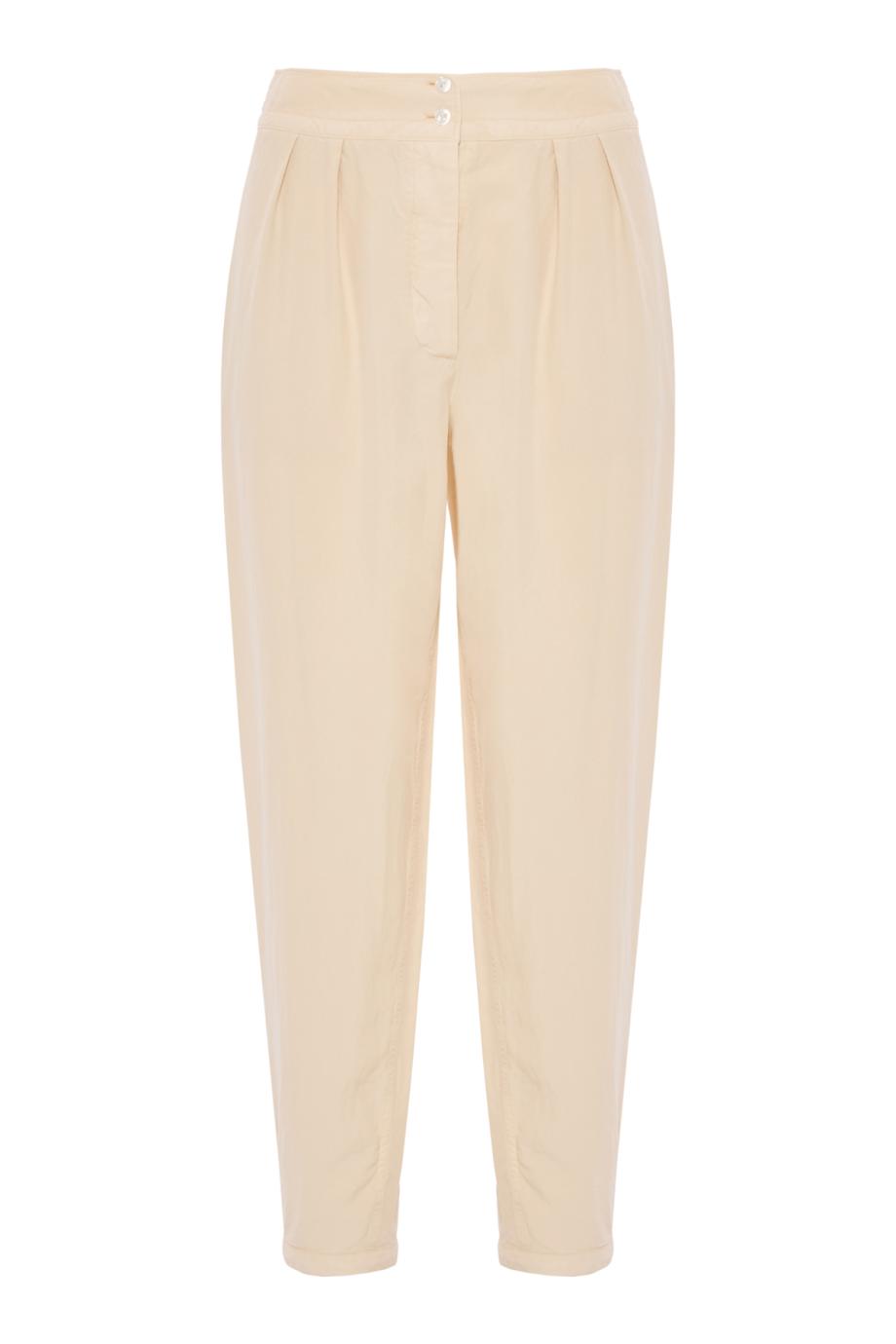 Silk pleated trousers in ivory