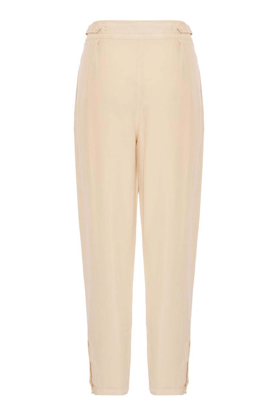 Silk pleated trousers in ivory