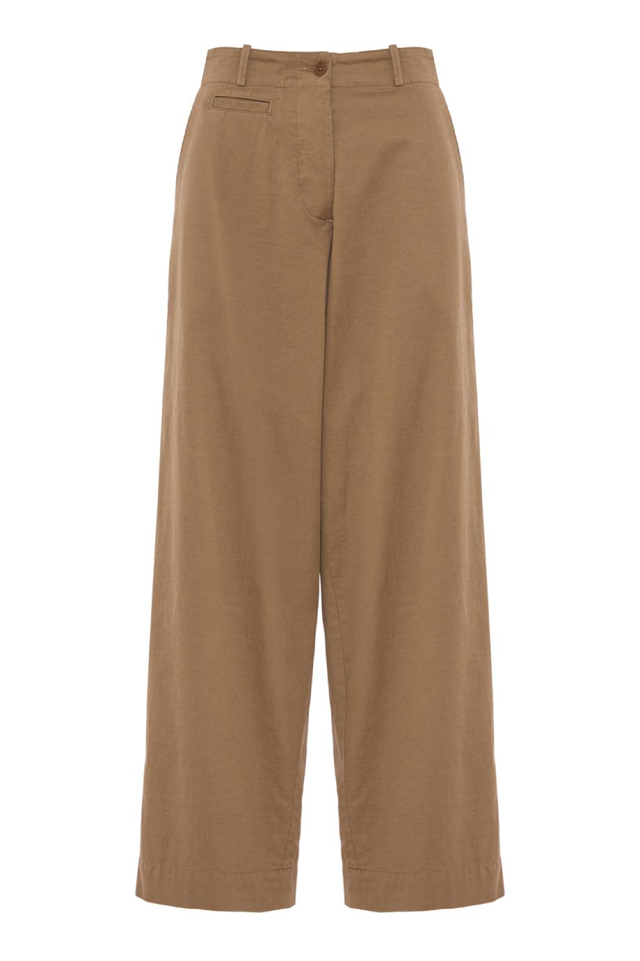 Cotton and cashmere pants in dark sand
