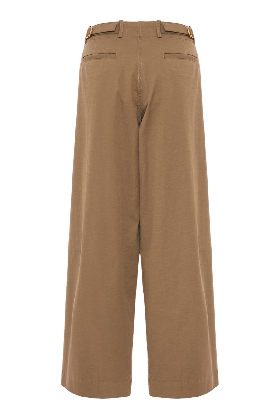 Cotton and cashmere pants in dark sand