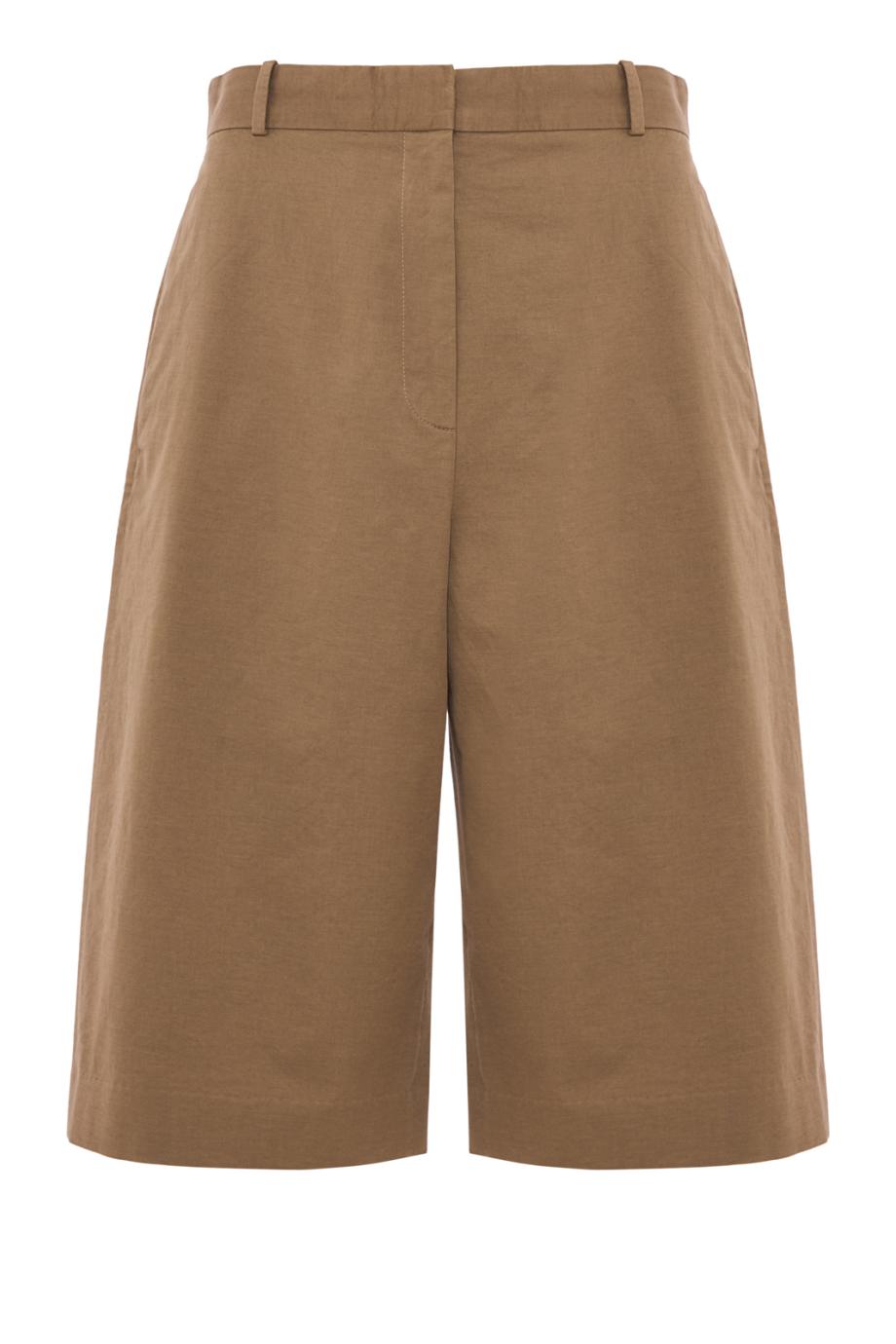 Cotton and cashmere shorts in dark sand