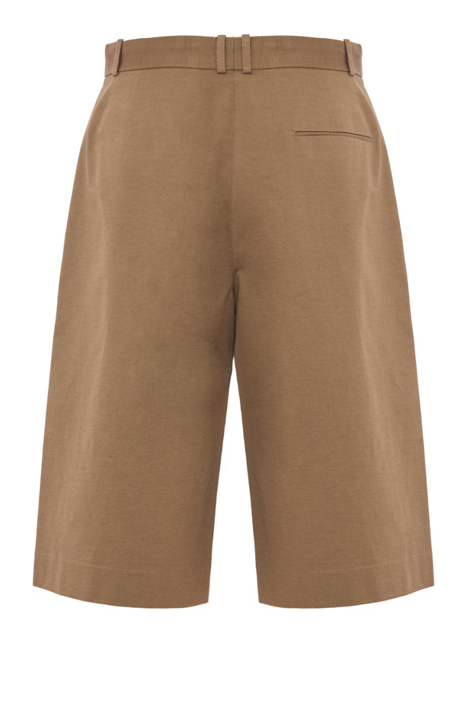 Cotton and cashmere shorts in dark sand