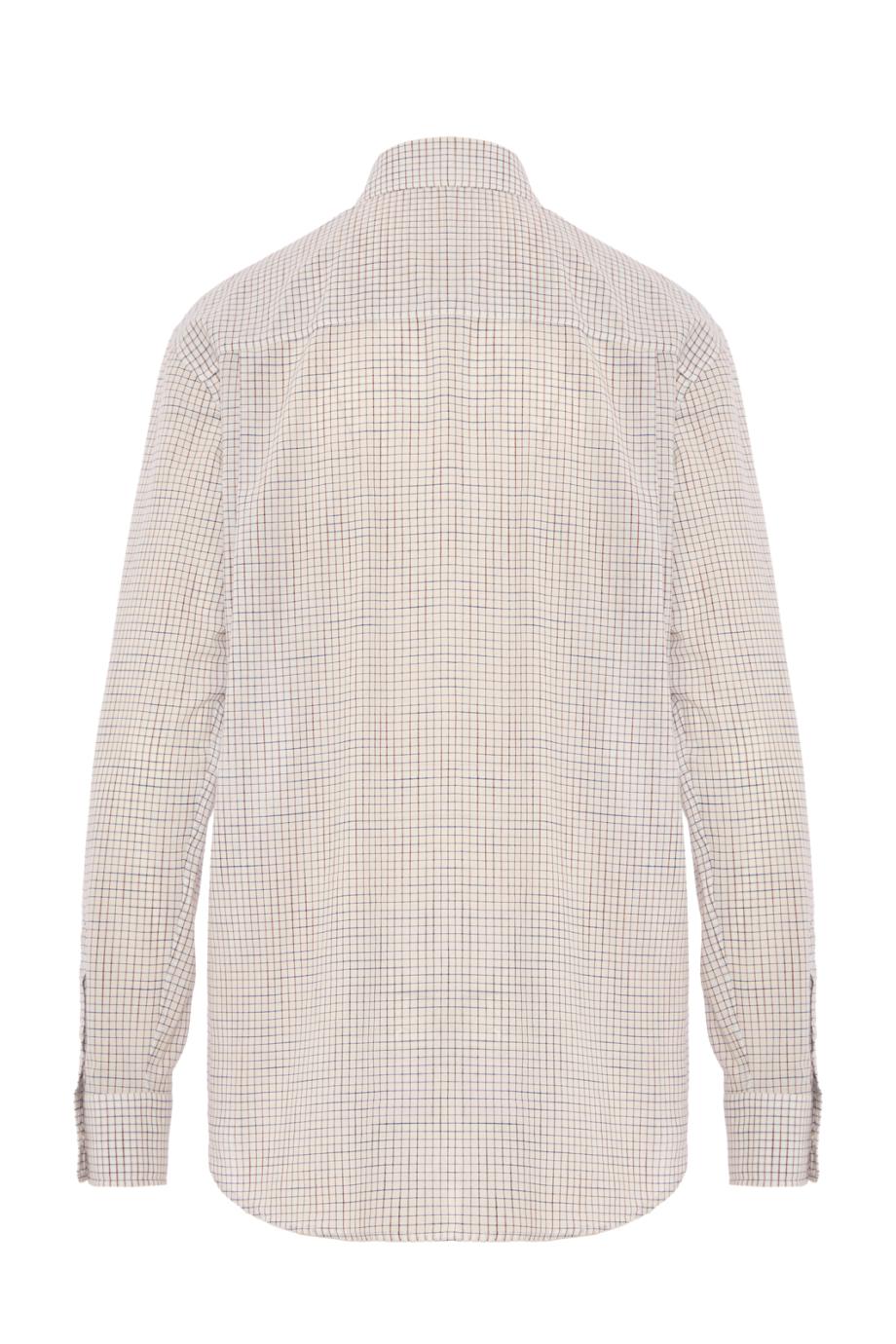Button-up shirt in checked cotton in white