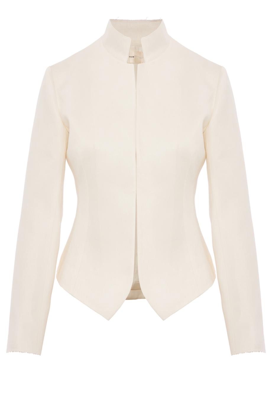 Tailored jacket in linen satin with fitted silhouette in ivory