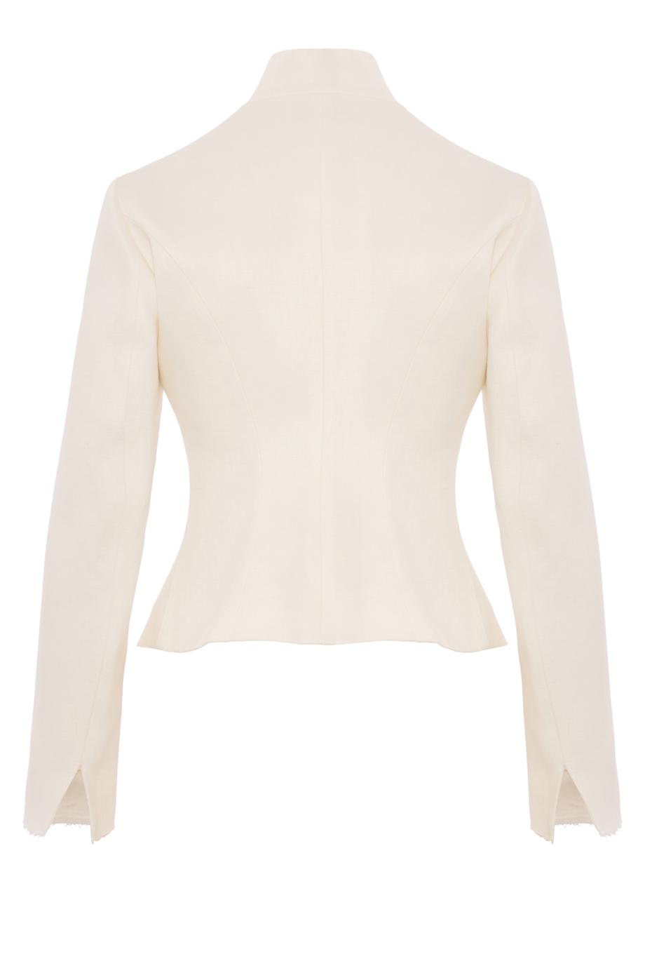 Tailored jacket in linen satin with fitted silhouette in ivory