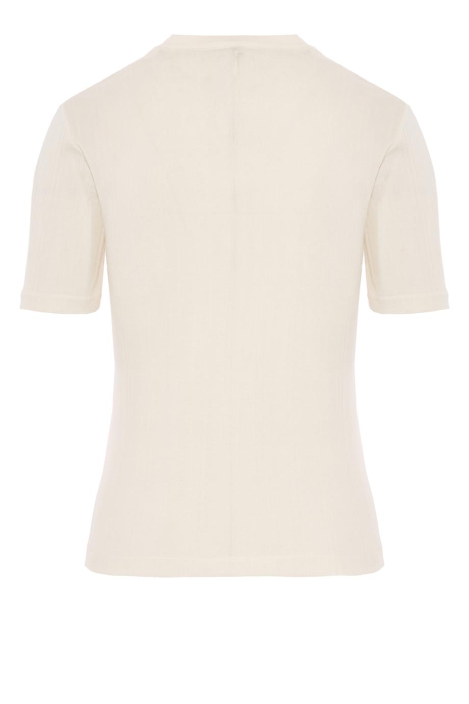 Etina cottonShort-sleeved crewneck top in ivory