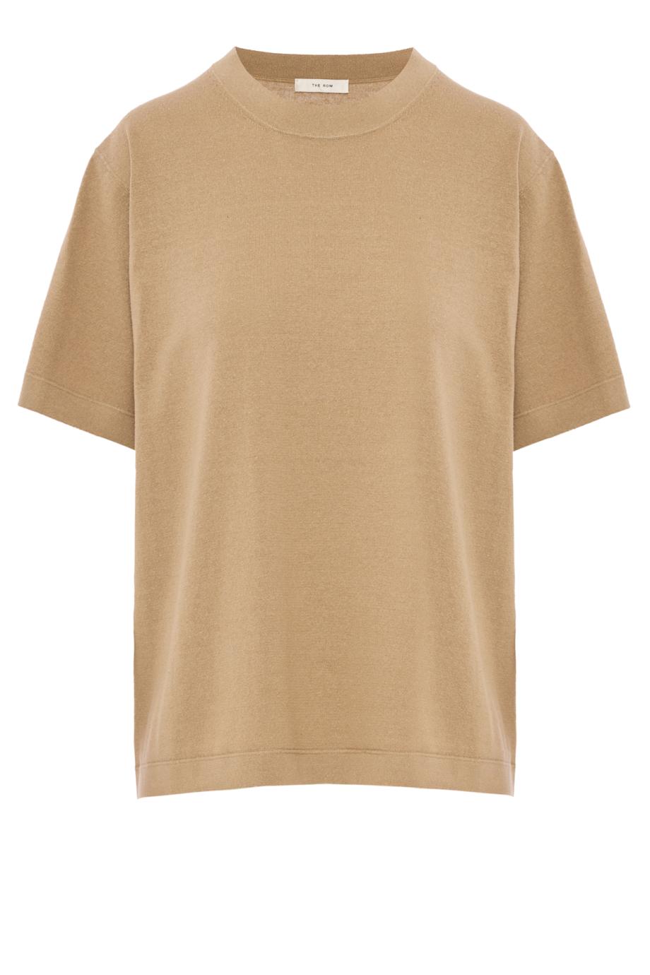 Cotton and silk top in taupe