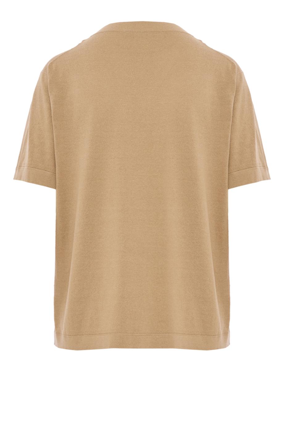 Cotton and silk top in taupe