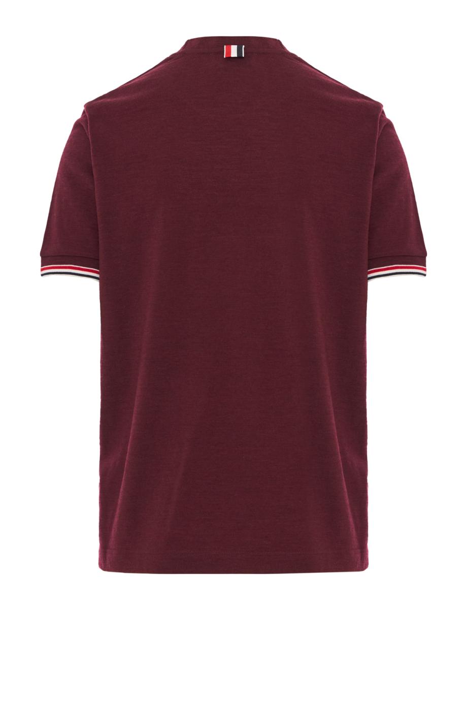 Wool rib-cuff tee in burgundy