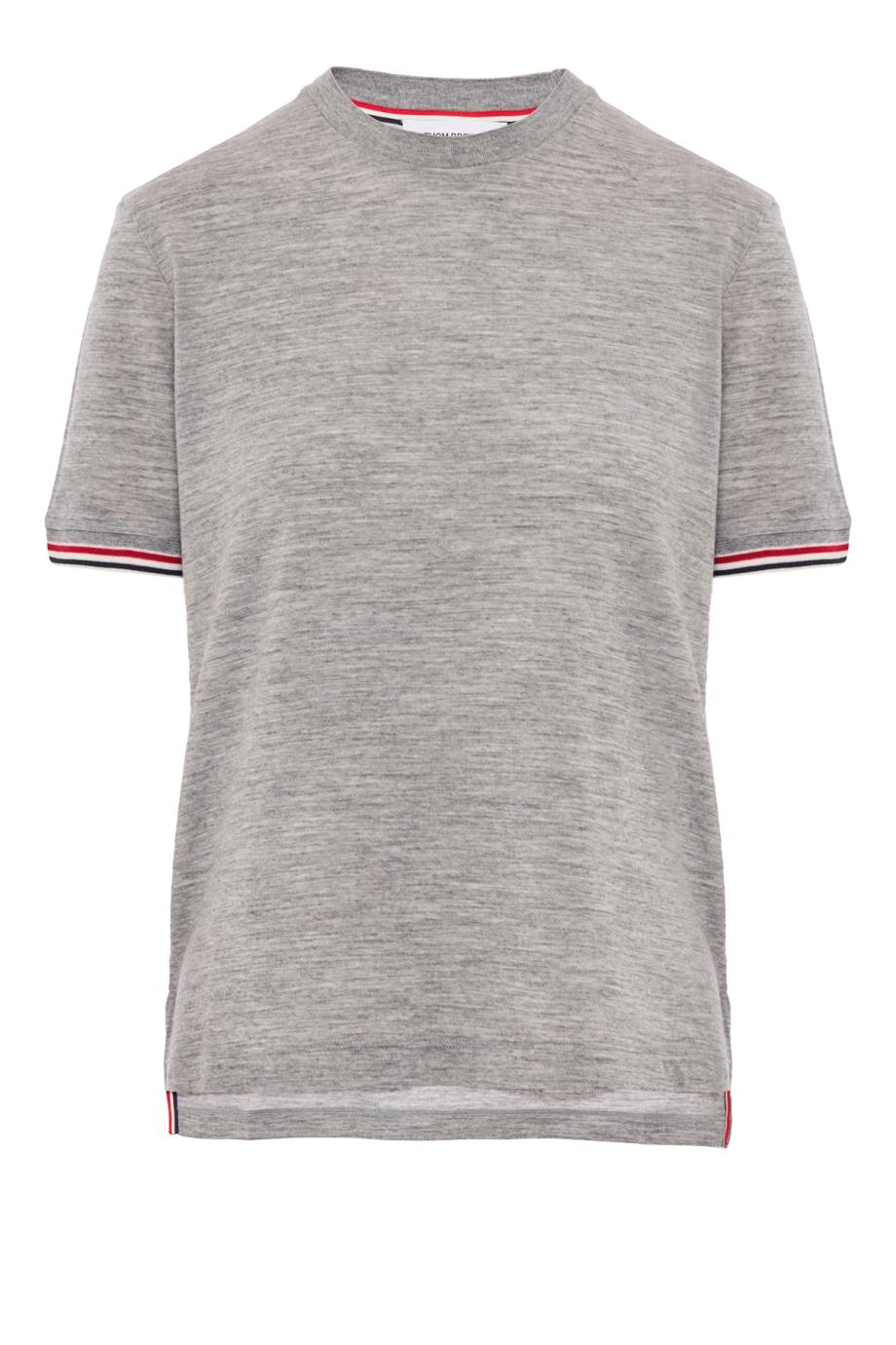 Fine wool tipping T-shirt in light grey