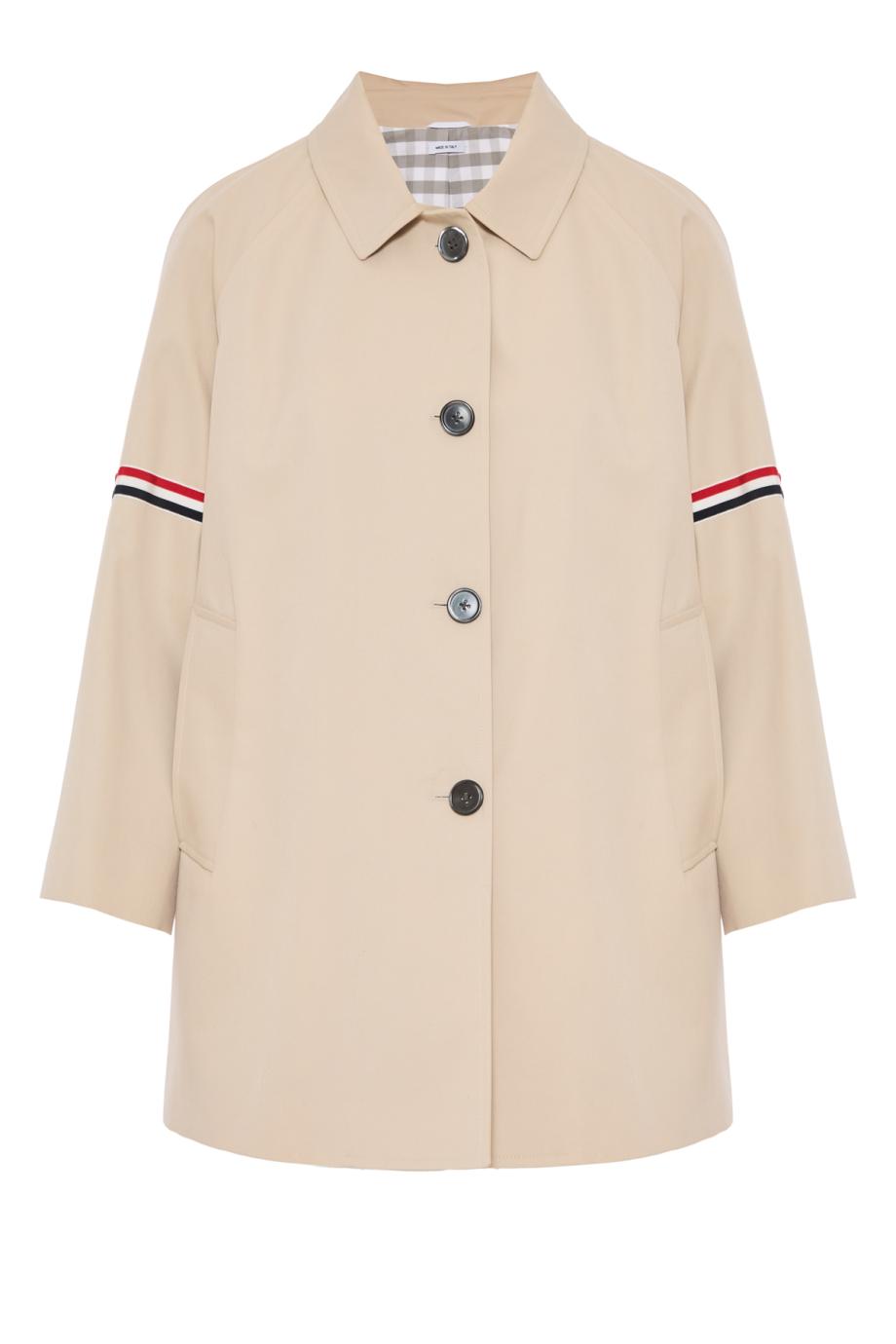 Cotton blend car coat in khaki