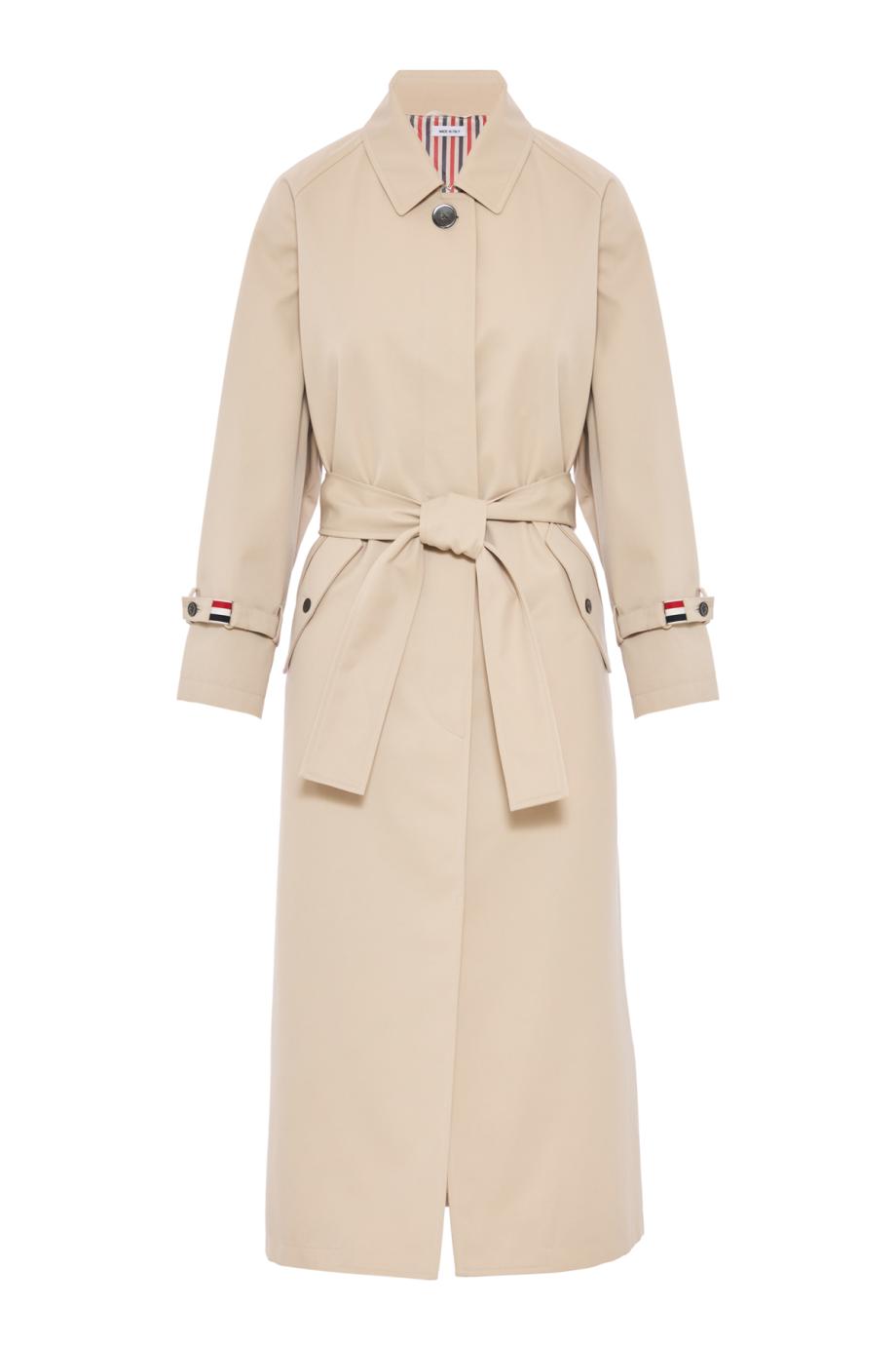 Waterproof cotton-twill trench coat in khaki