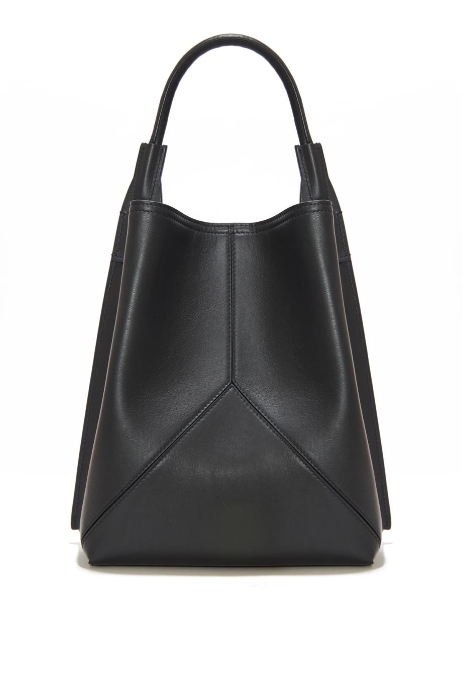 Victoria leather bucket bag in black