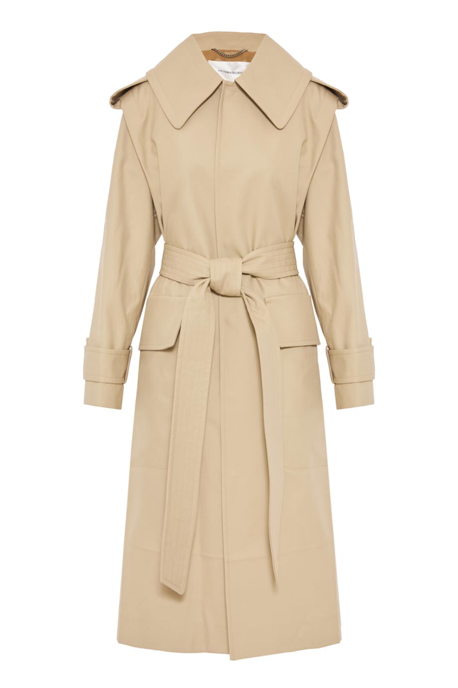 Phillipa oversized cotton trench coat in beige