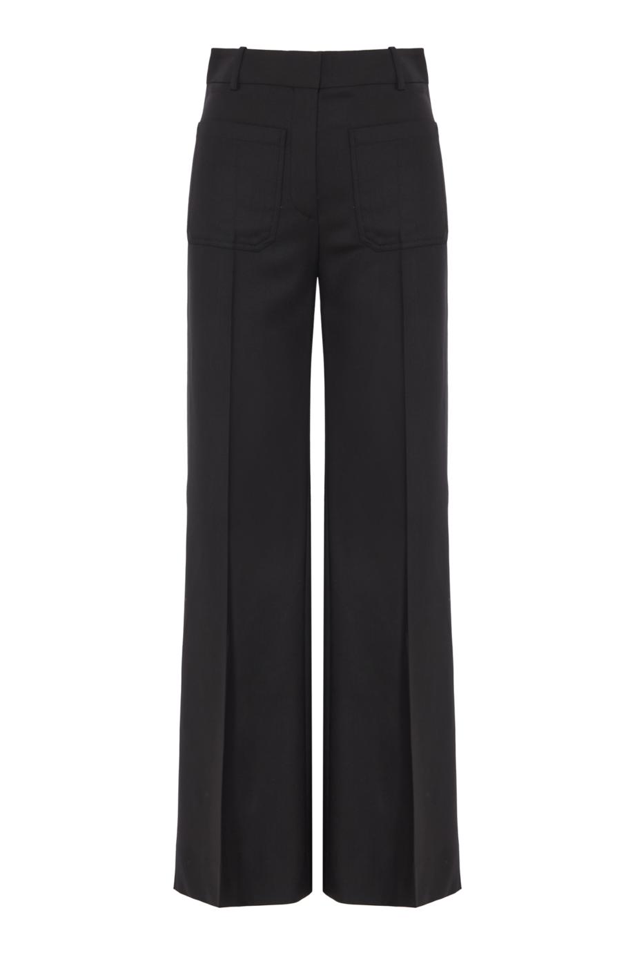 Alina Wool-blend wide-leg trousers in black