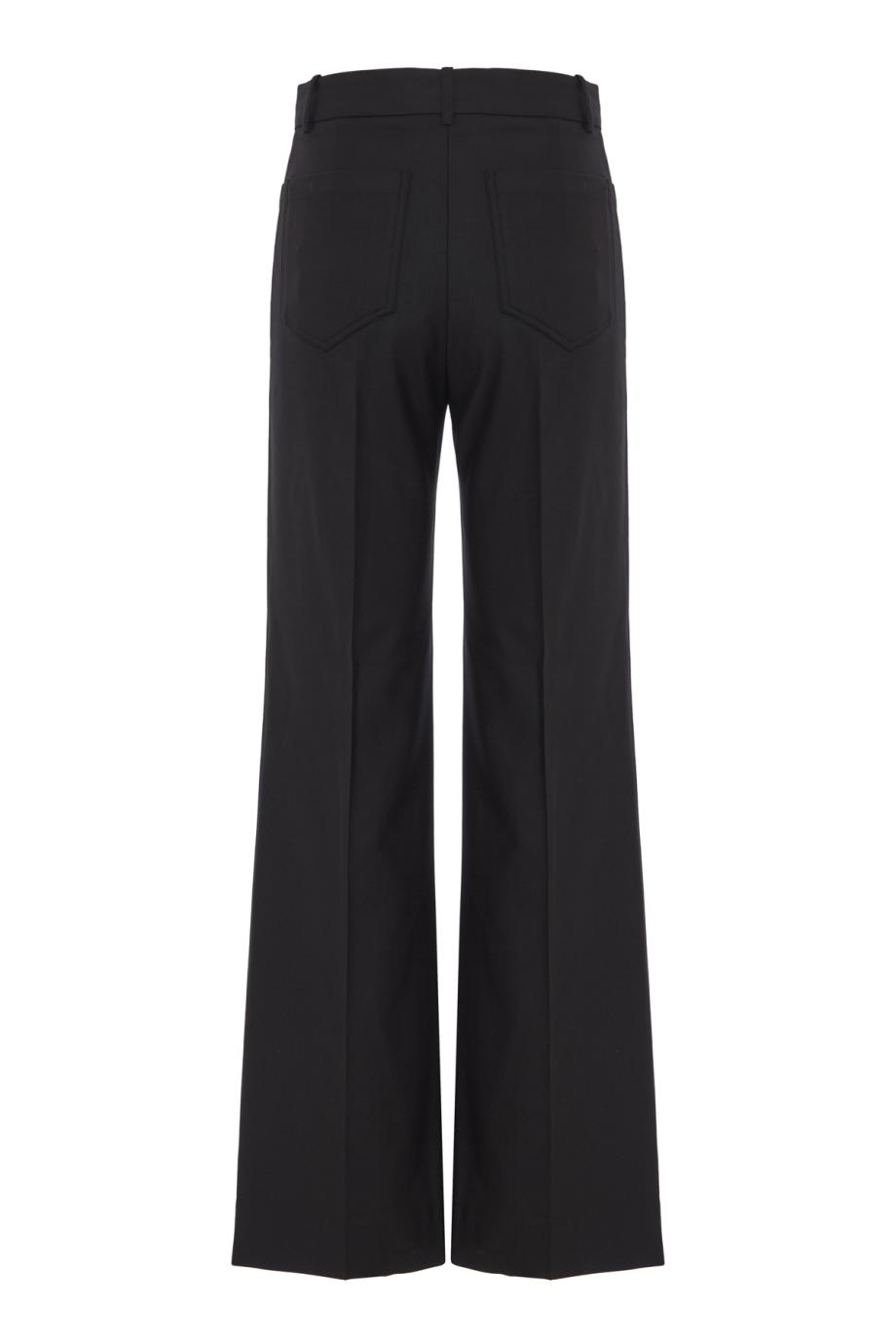 Alina Wool-blend wide-leg trousers in black