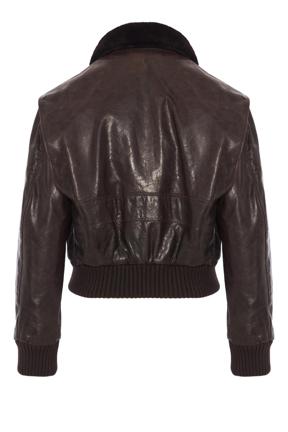 Aviator Shearling-trimmed leather aviator jacket in earth