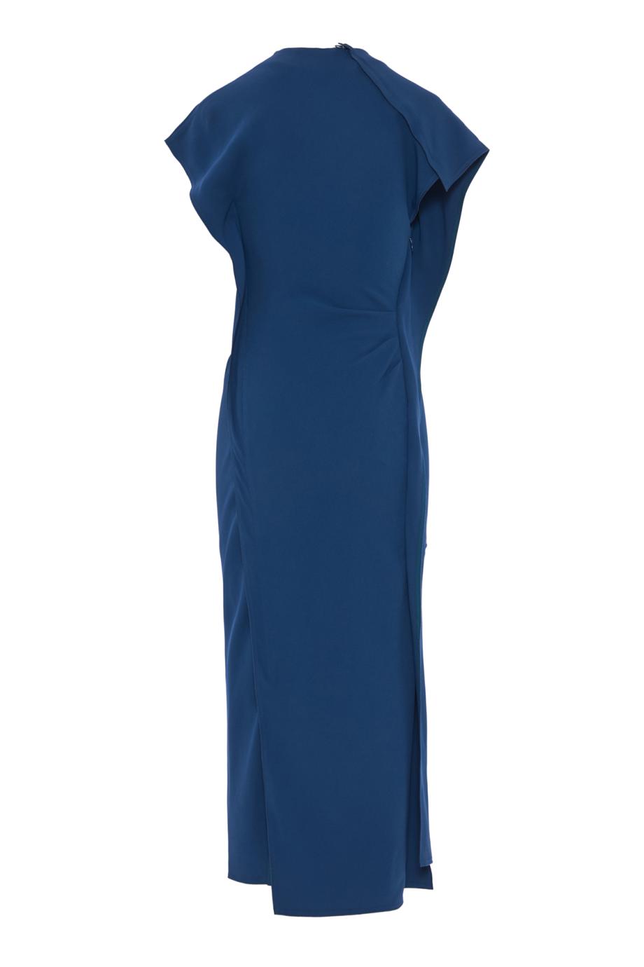 Victoria crepe midi dress in dark ocean