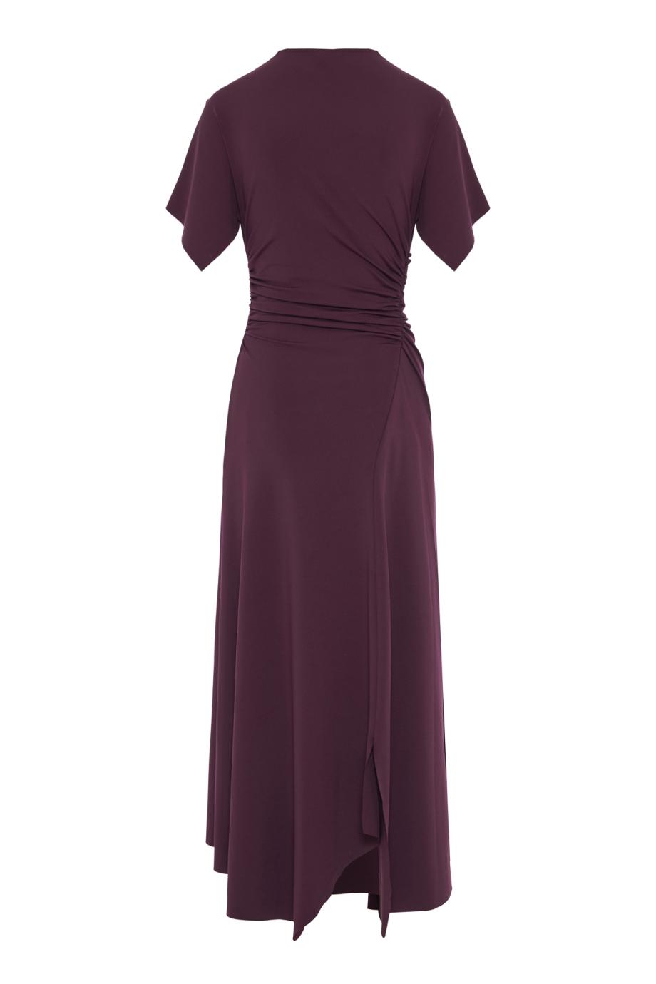 Blousey crepe midi dress in blackcurrant