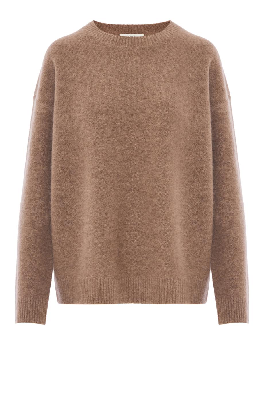 Boiled cashmere crew neck sweater in dove