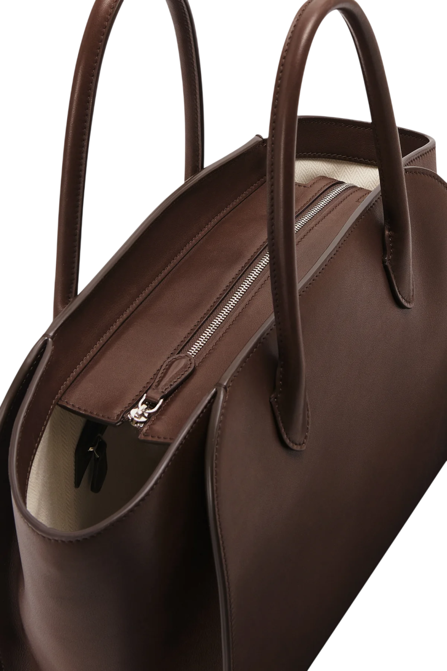 Marlo 12 polished-leather tote in deep brown