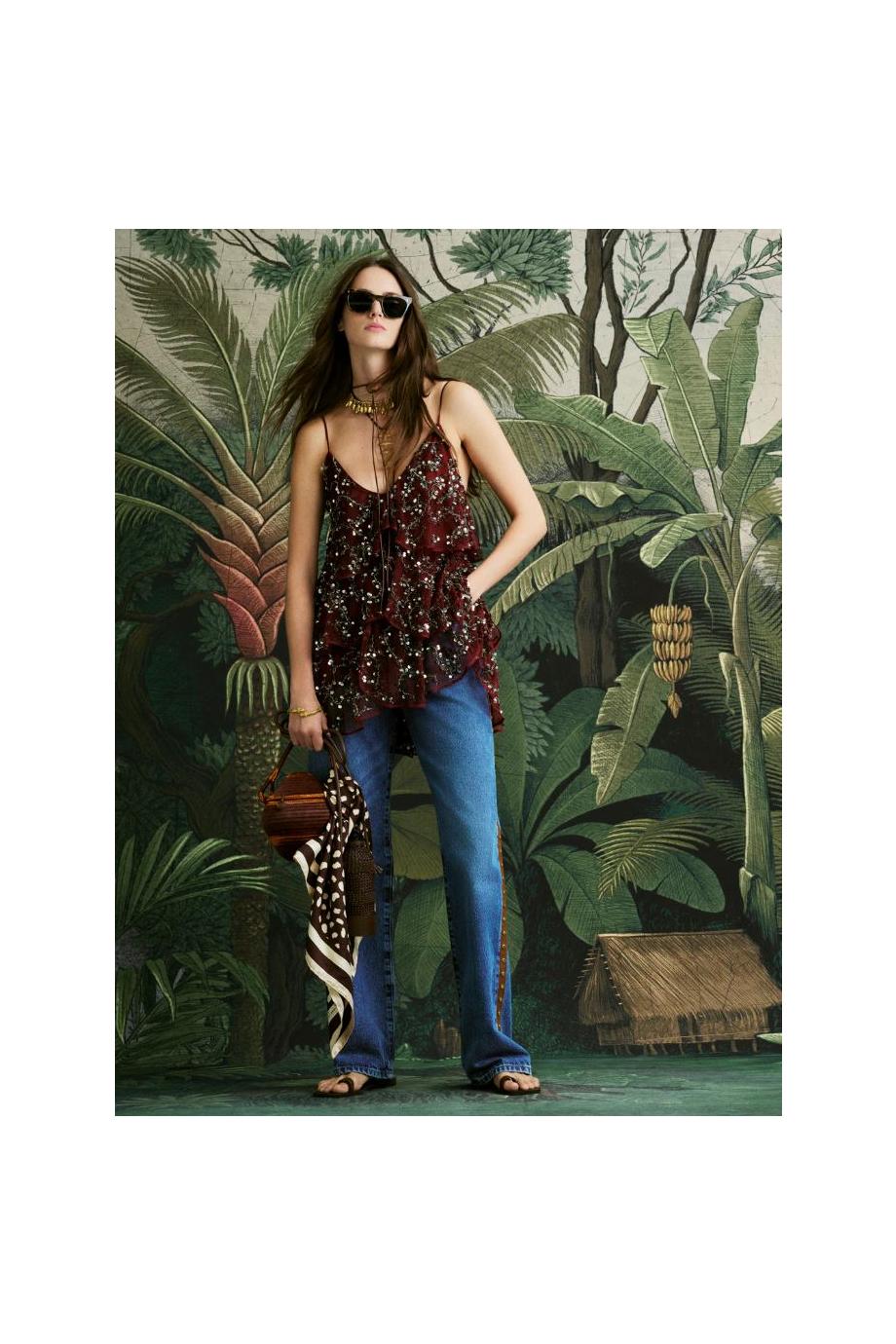 Rooted Grace werregue palm top-handle bag in wine