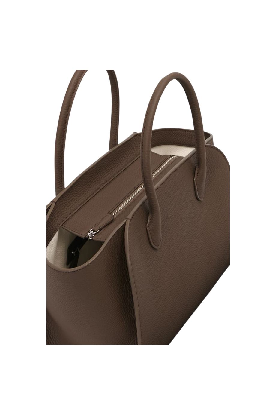 Marlo 12 grained-leather tote in dark olive
