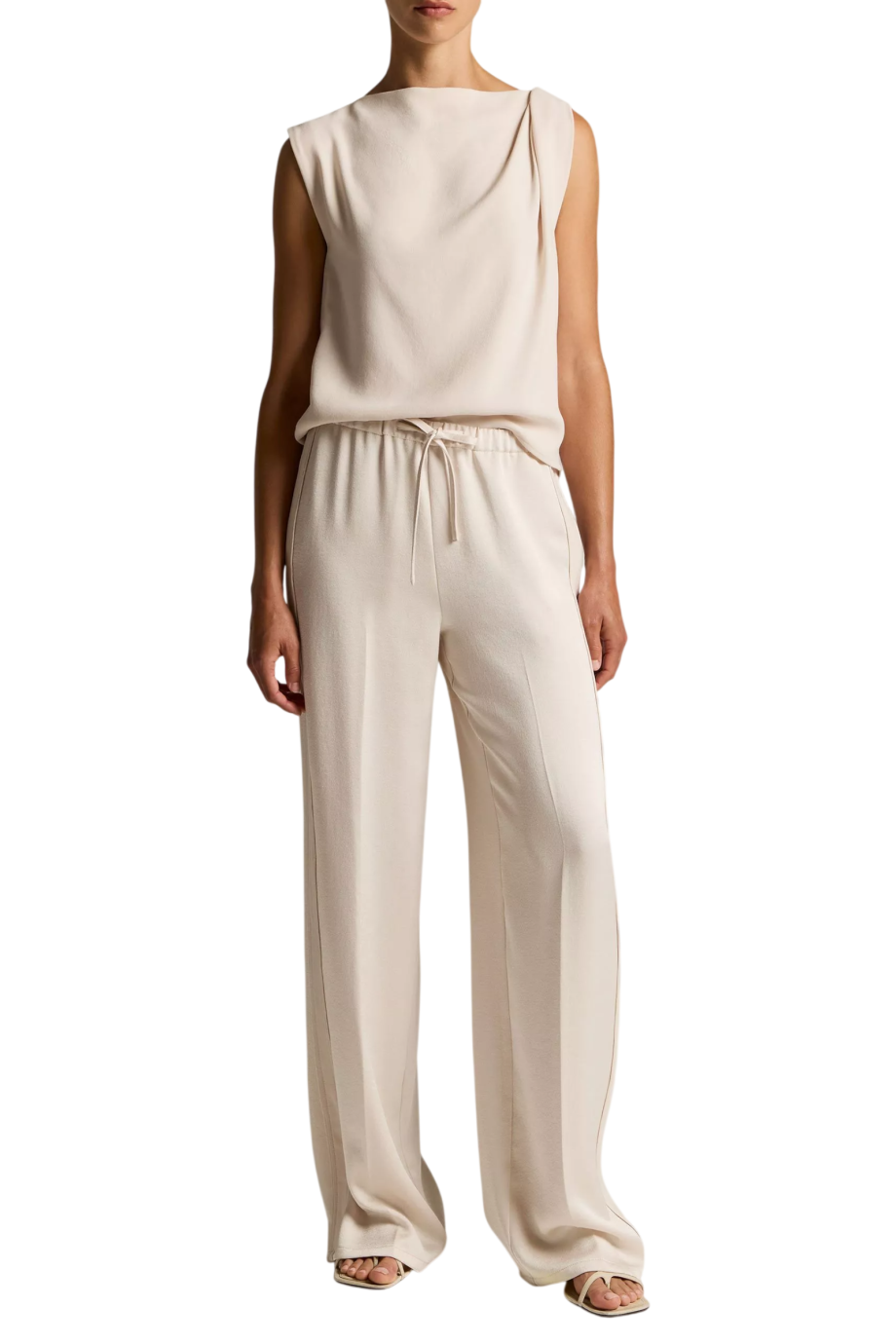 Crepe pants in blush cloud