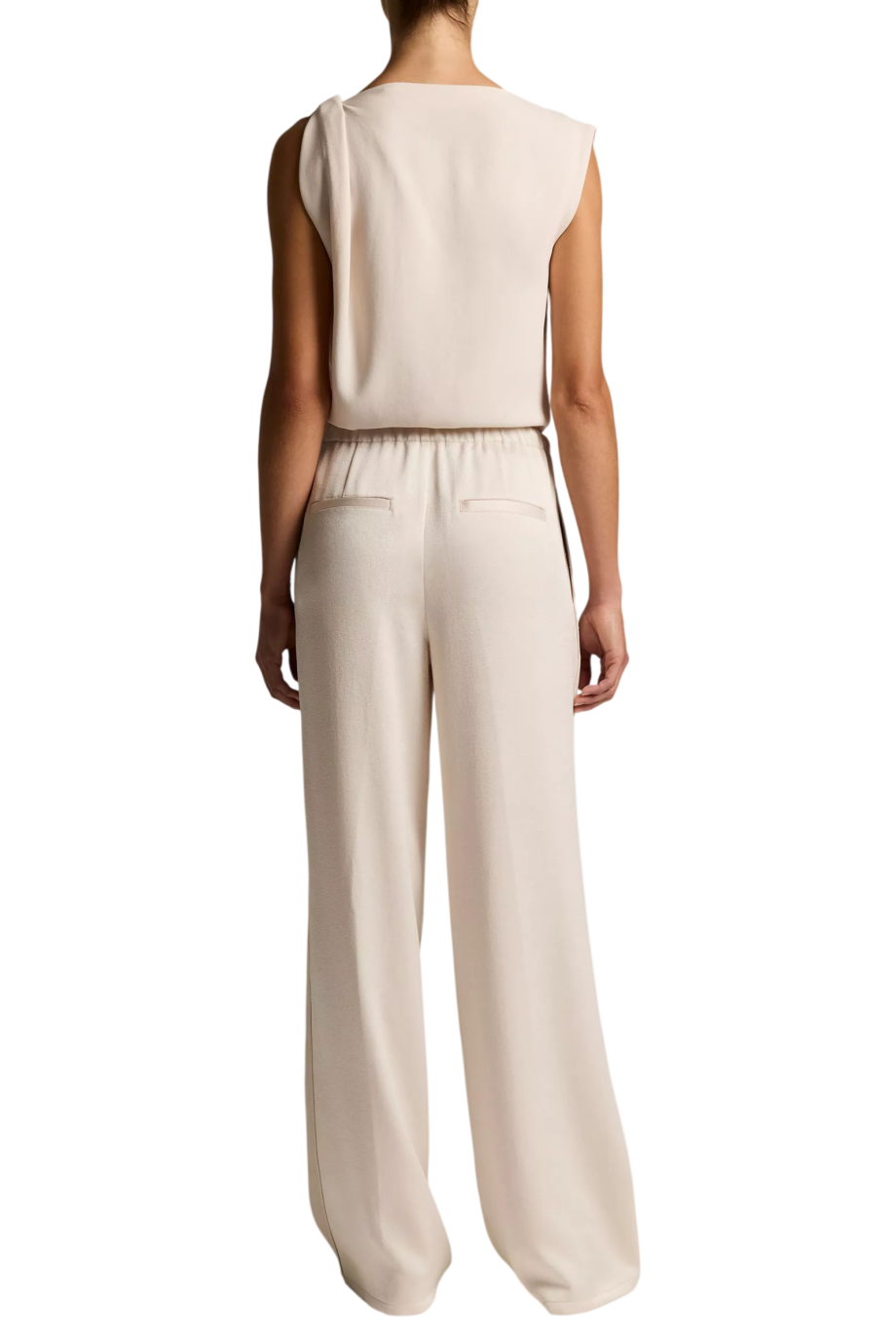 Crepe pants in blush cloud