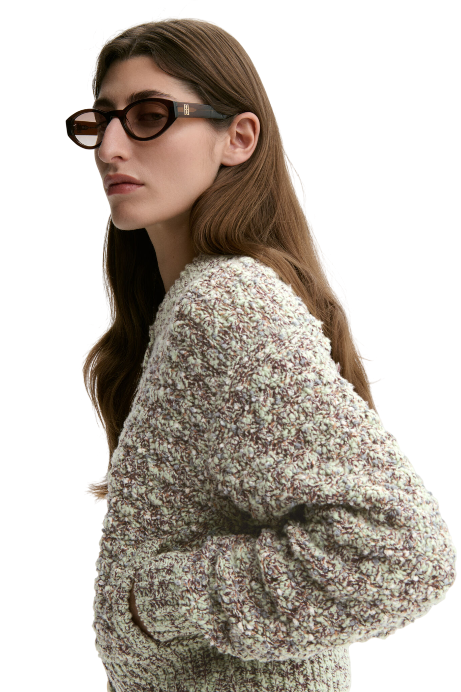 Gianna wool and cotton cardigan in sea green