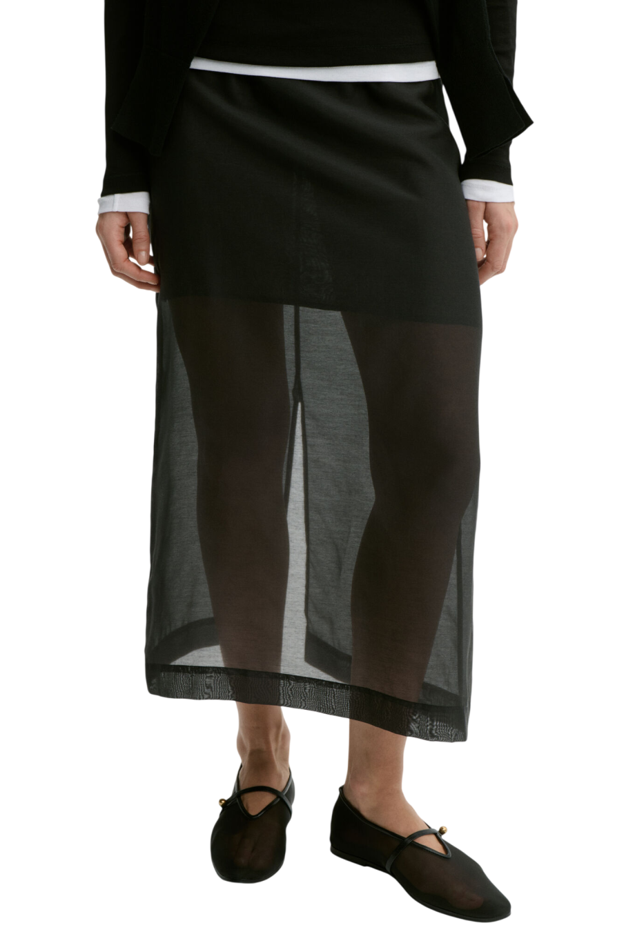 Esta silk organza skirt in black