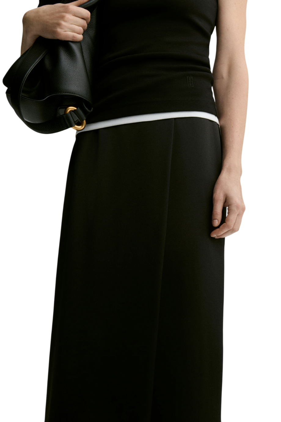 Pacia satin maxi skirt in black