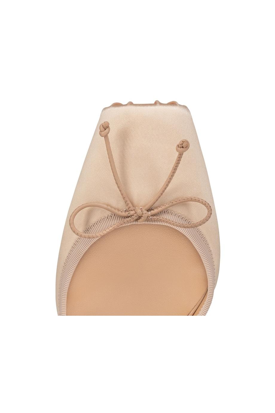 Cassia Lace Up 100 crepe satin pumps in blush