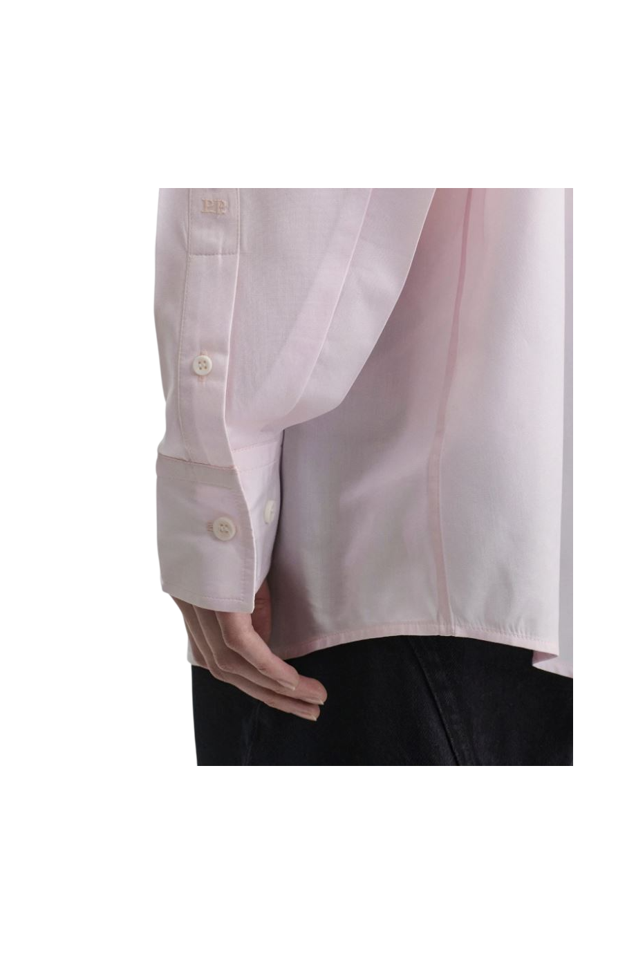 Organic cotton button-collar shirt in pale pink