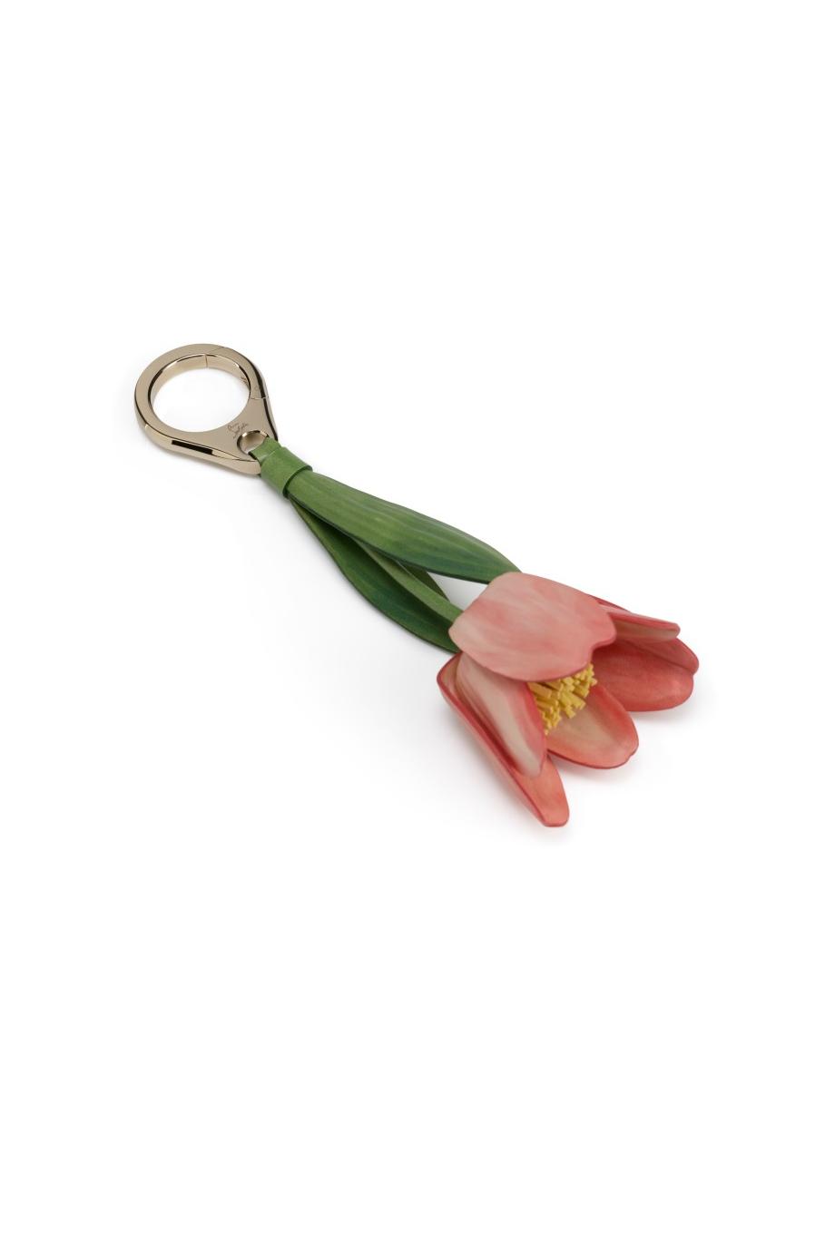 Tulip bag charm in pink