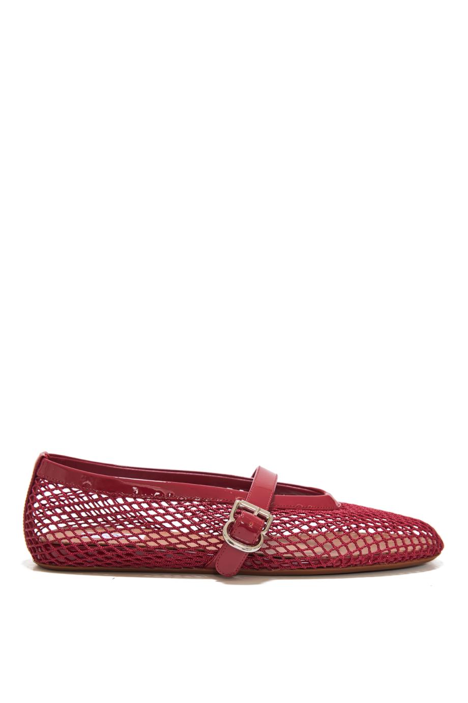 Le Ballerine fishnet rouge carmin