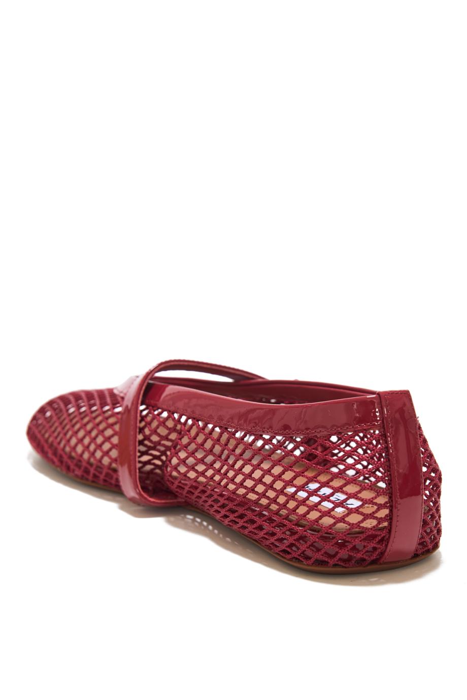 Le Ballerine fishnet rouge carmin