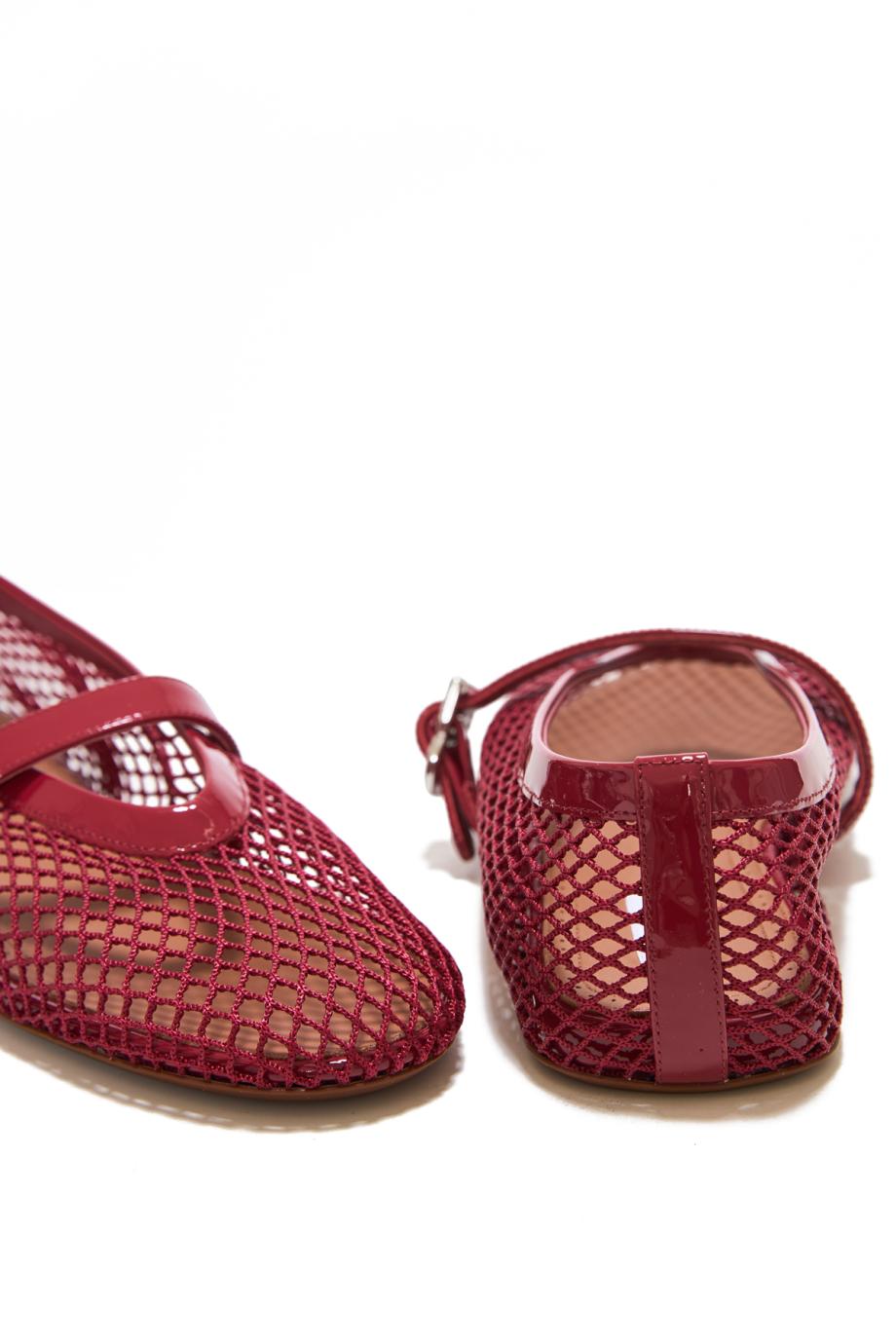 Le Ballerine fishnet rouge carmin