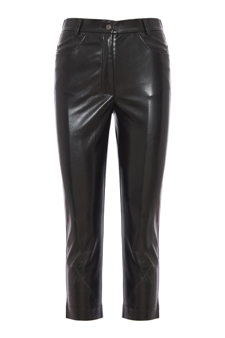 Axelle vegan-leather capri pants in black