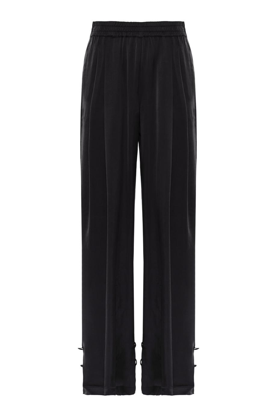 Renee délavé satin maxi pants in black
