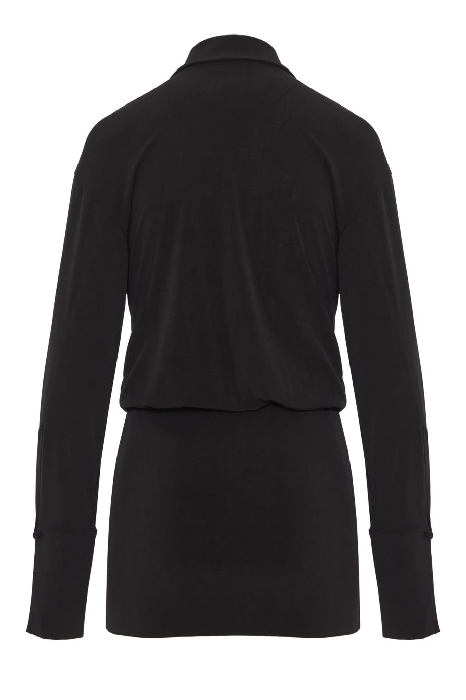 Lilia deep-V mini dress in black