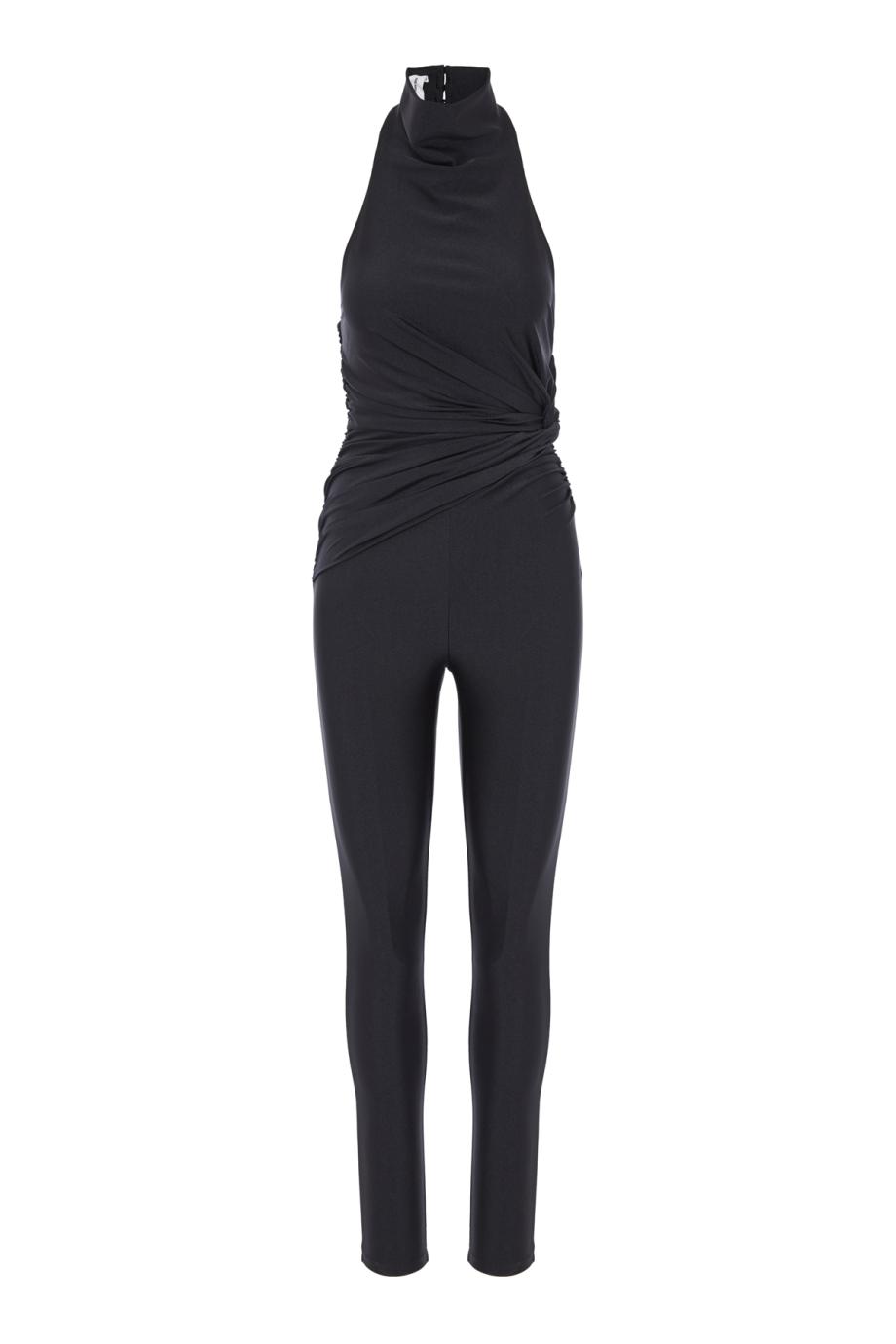 Tatiana halterneck open-back jumpsuit in black
