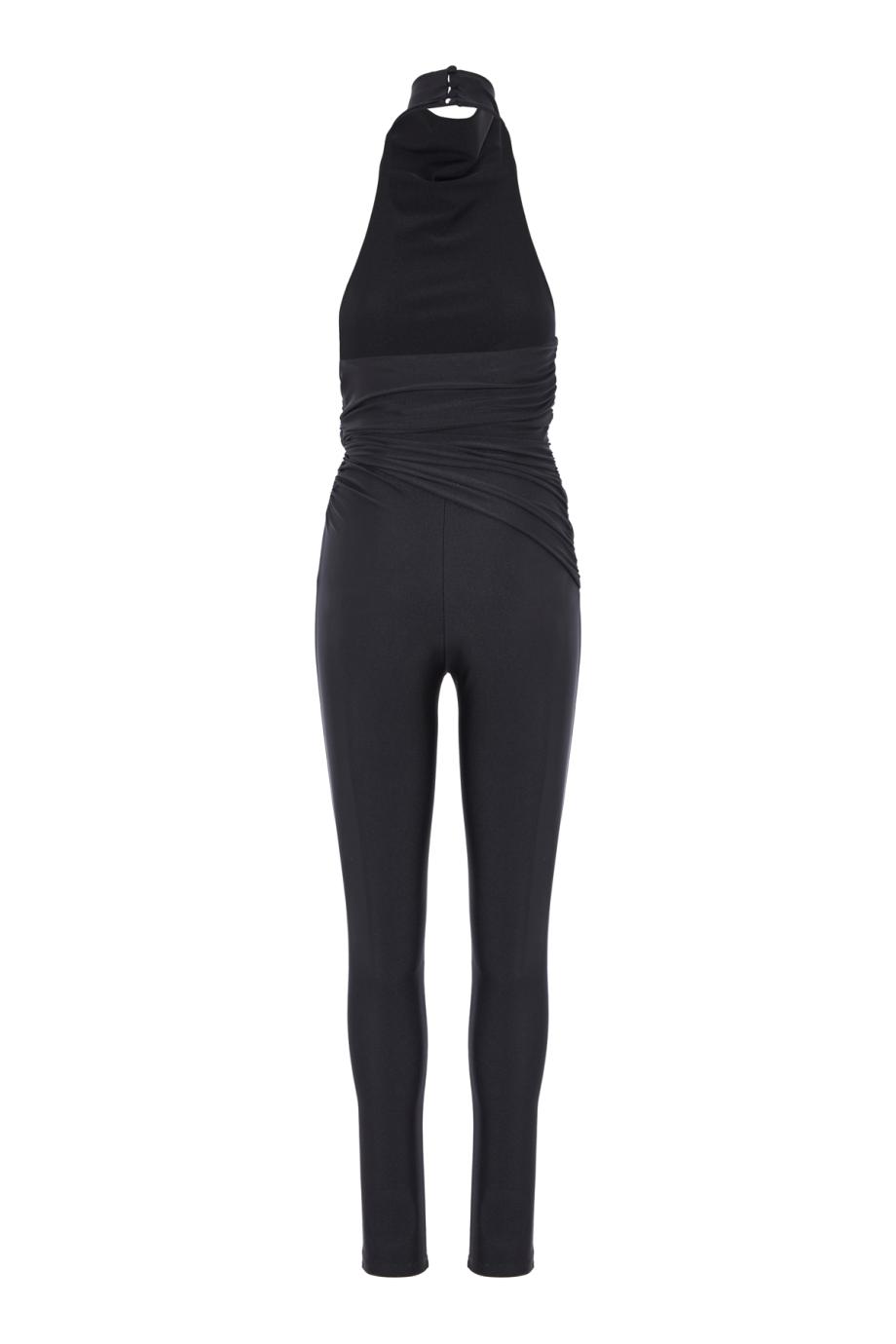 Tatiana halterneck open-back jumpsuit in black