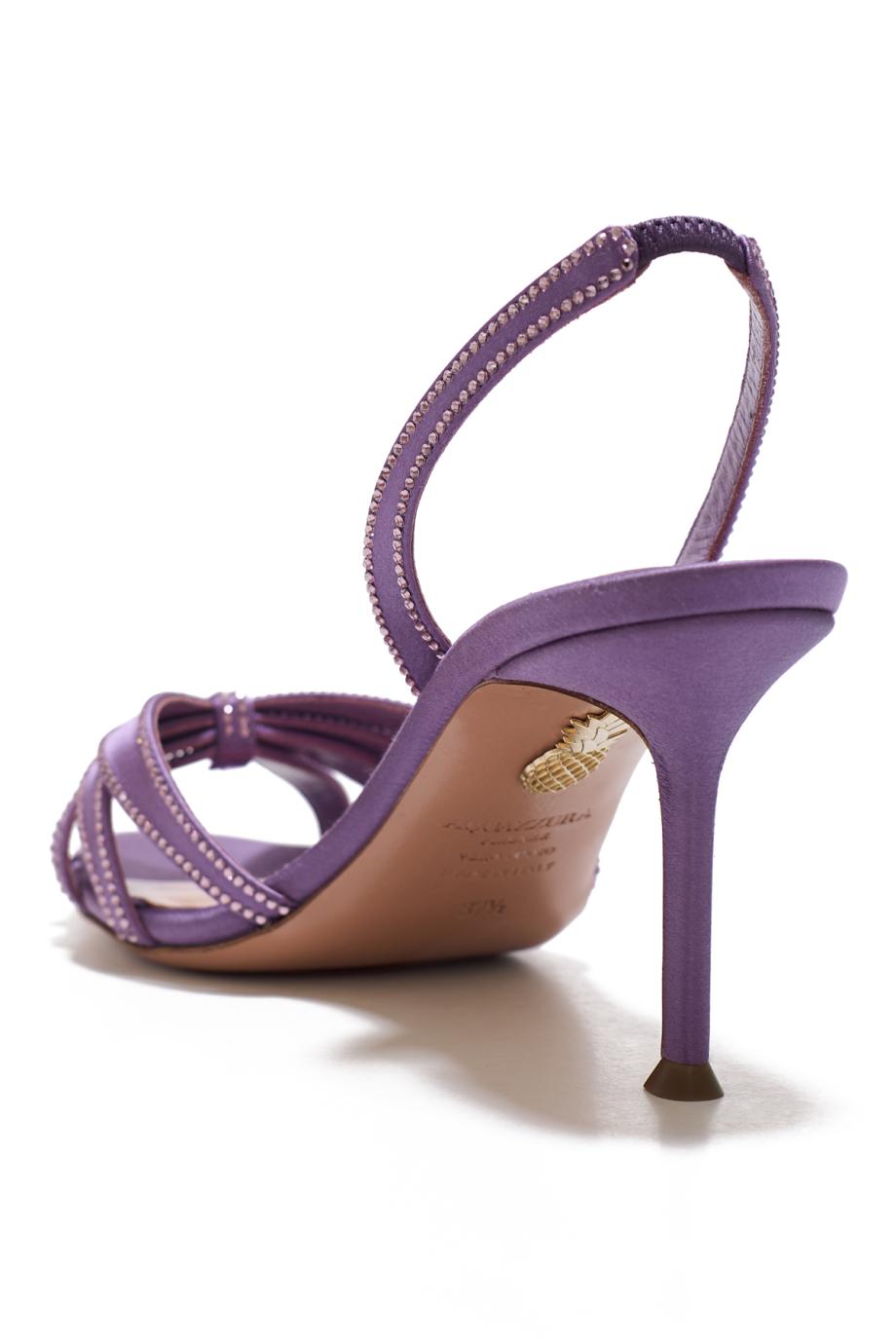 Soulmate Crystal 75 satin sandals in mauve