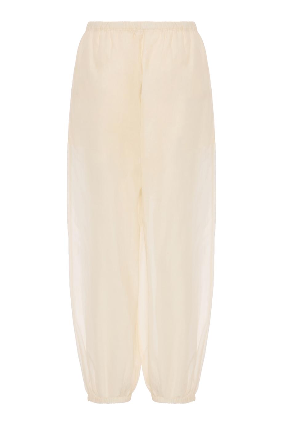 Lumas silk organza trousers in white