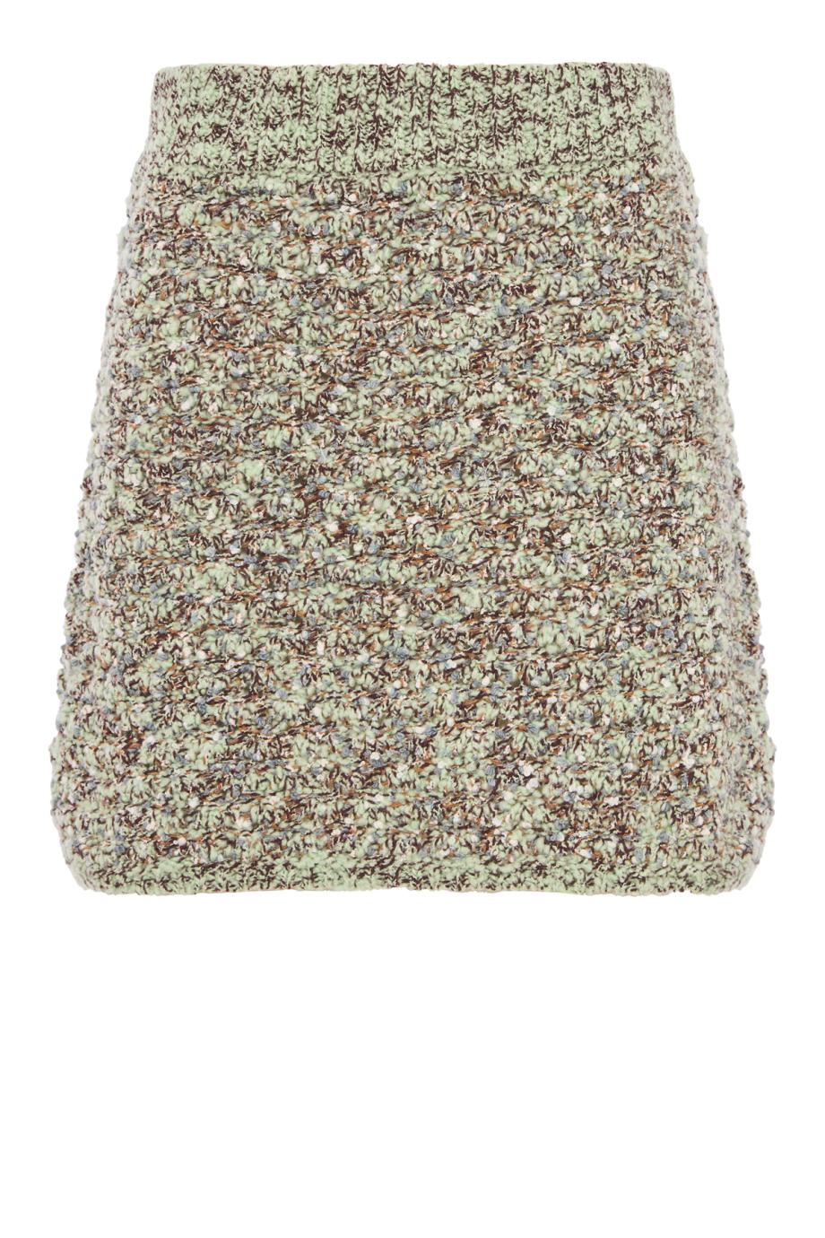 Gia wool and cotton mini skirt in sea green