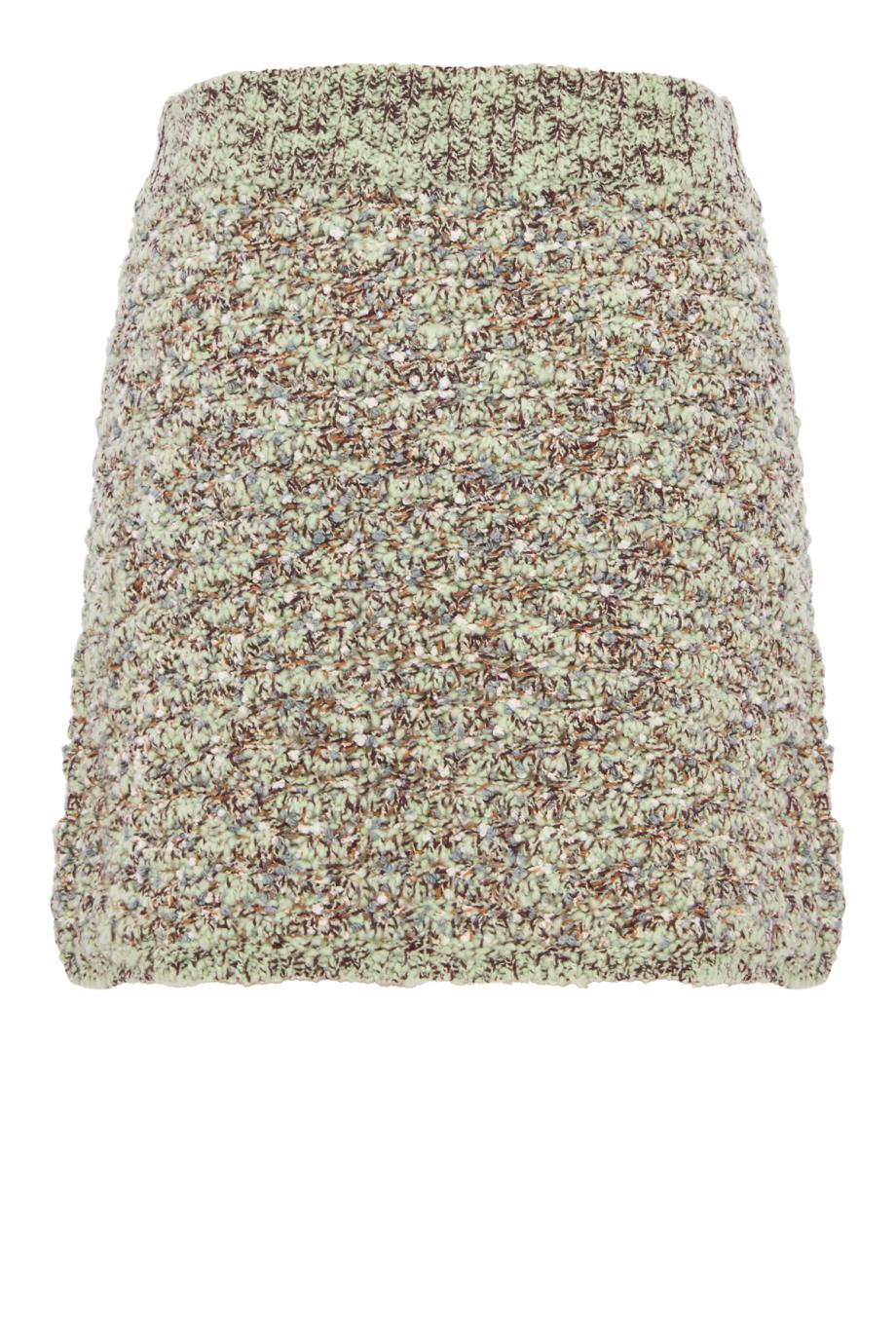 Gia wool and cotton mini skirt in sea green