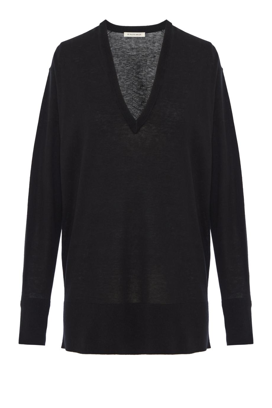 Derya wool and silk sweater in black