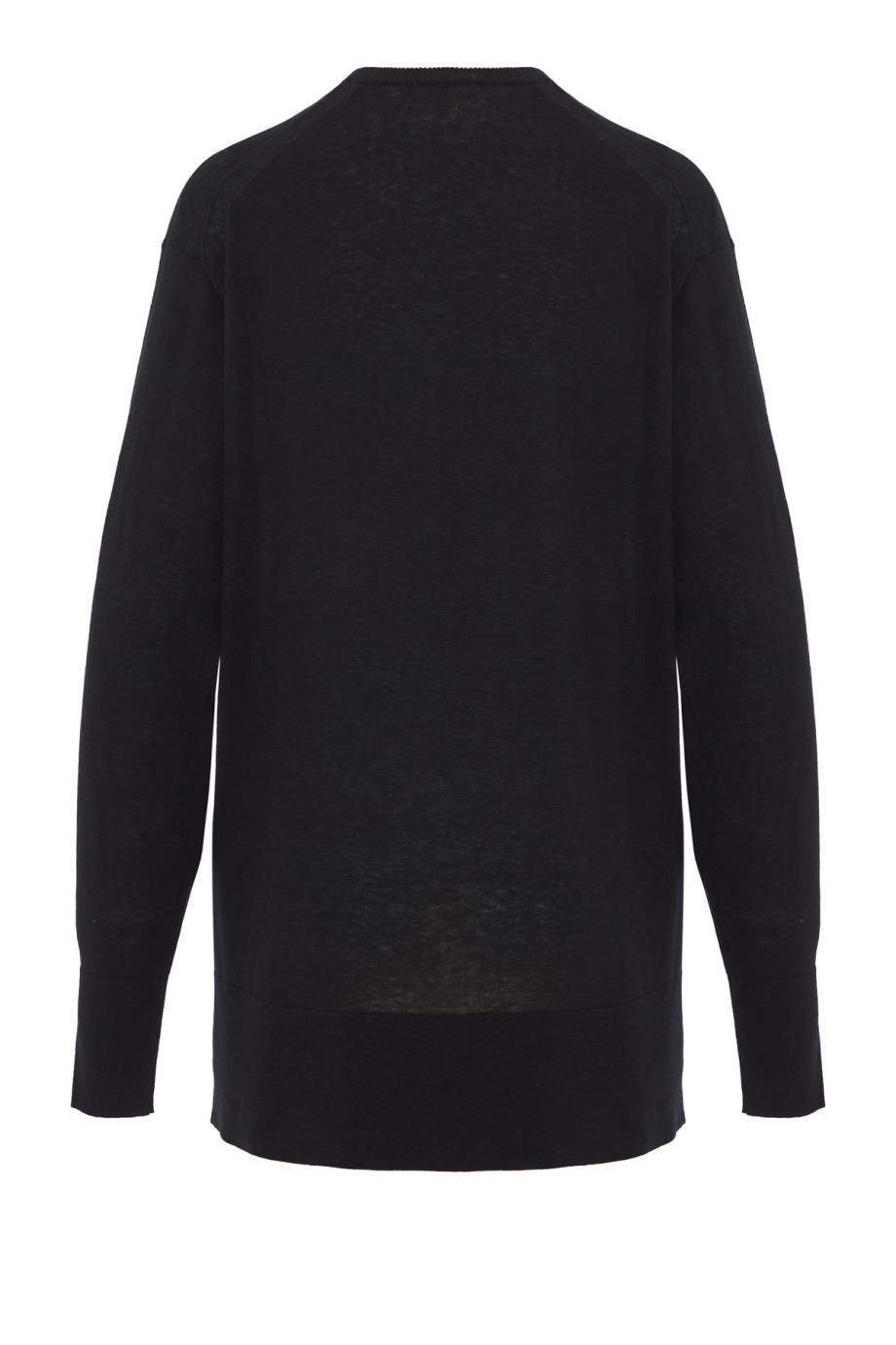 Derya wool and silk sweater in black